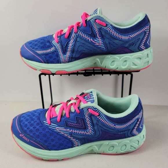 Asics Noosa GS Blue pinkSport Athletic Running Women Sz 5 - Picture 1 of 10